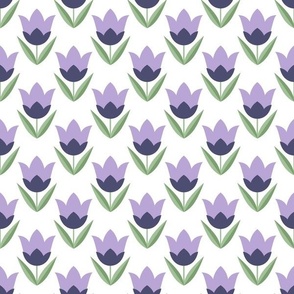 Medium Scale Periwinkle Purple Scandi Mod Tulip Flowers