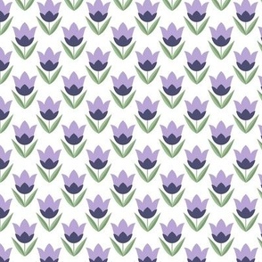 Small Scale Periwinkle Purple Scandi Mod Tulip Flowers