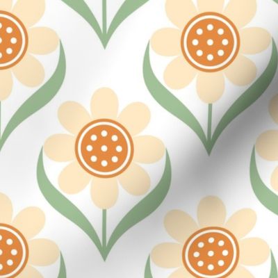 Large Scale Butter Yellow and Gold Scandi Mod Daisy Flowers