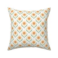 Medium Scale Butter Yellow and Gold Scandi Mod Daisy Flowers