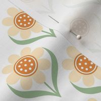 Medium Scale Butter Yellow and Gold Scandi Mod Daisy Flowers