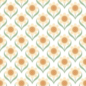 Medium Scale Butter Yellow and Gold Scandi Mod Daisy Flowers