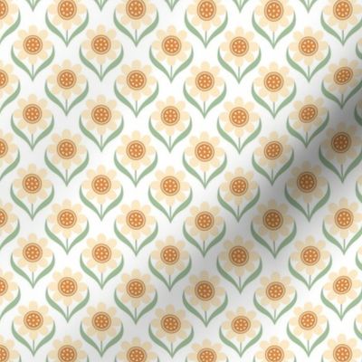 Small Scale Butter Yellow and Gold Scandi Mod Daisy Flowers