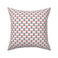 Small Scale Pink and Orange Mod Scandi Flowers