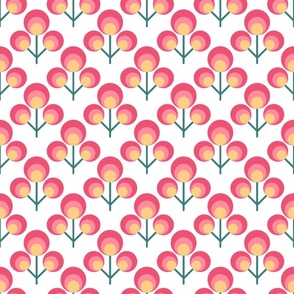 Large Scale Pink and Golden Yellow Mod Scandi Flowers