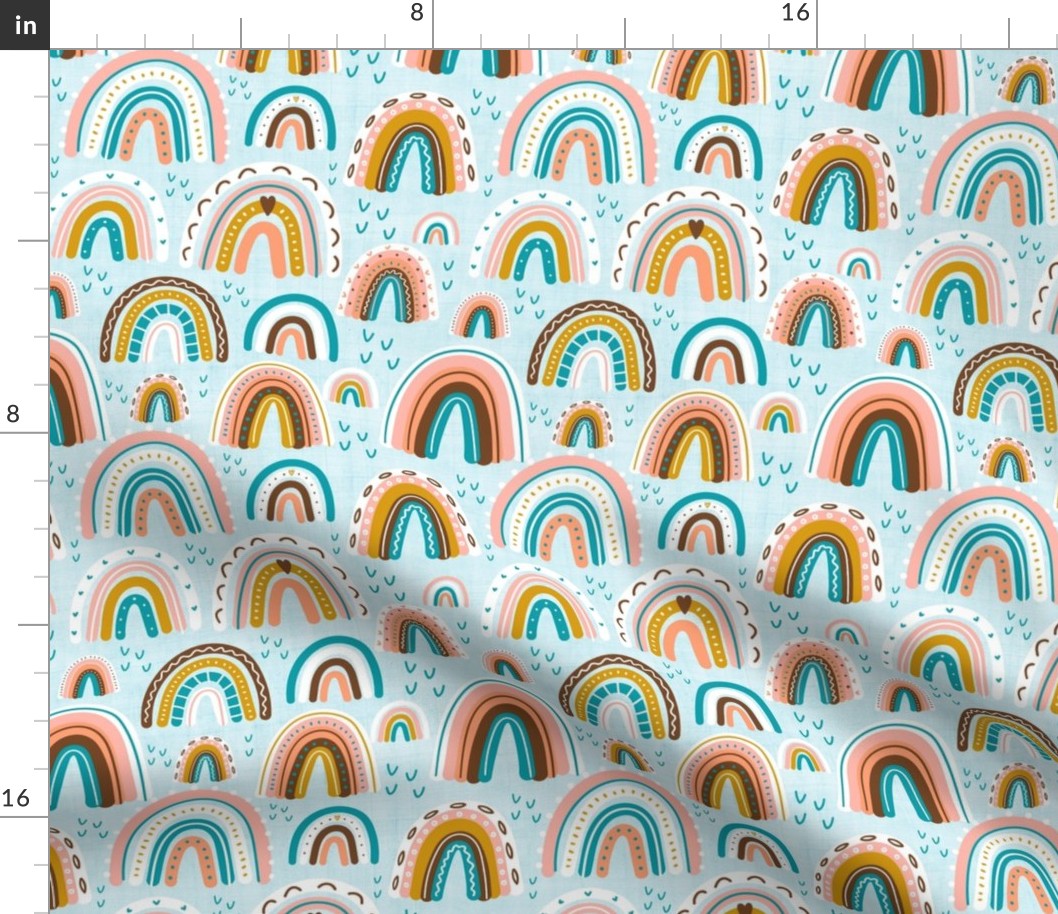 Medium Scale Springtime Folk Boho Rainbows