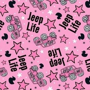 Medium Scale Jeep Life 4x4 Adventure Off Road Vehicles in Pink