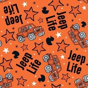 Large Scale Jeep Life 4x4 Off Road Adventure Vehicles in Orange