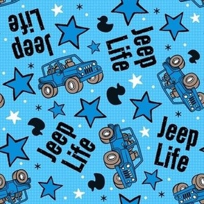 Large Scale Jeep Life 4x4 Adventure Off Road Vehicles in Blue