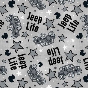 Medium Scale Jeep Life 4x4 Adventure Off Road Vehicles in Grey