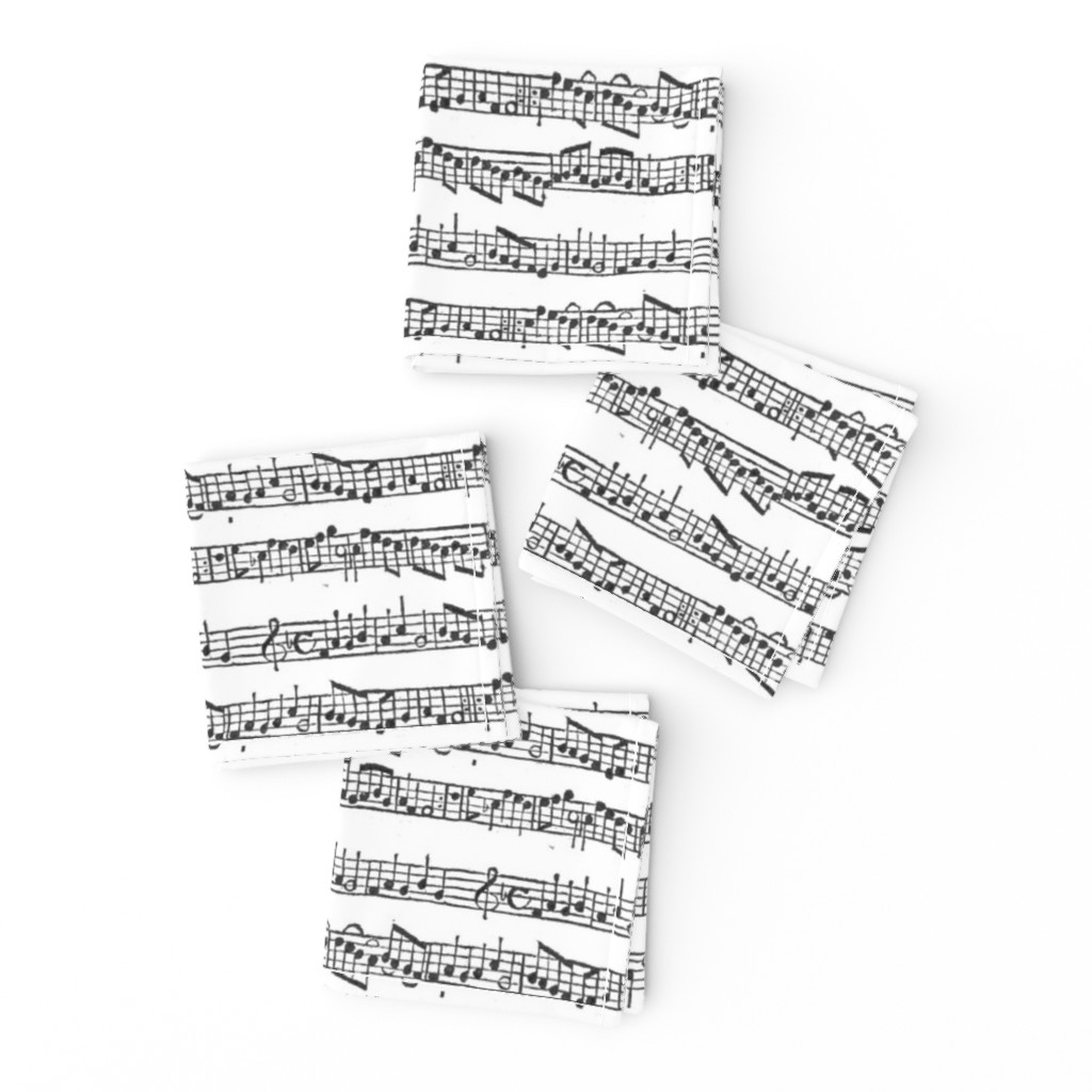 Smaller Scale Handwritten Sheet Music in Black and White