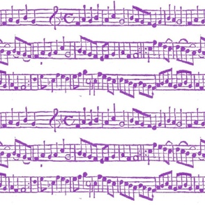 Bigger Scale Handwritten Sheet Music in Purple and White