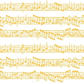 Bigger Scale Handwritten Sheet Music in Yellow Gold and White