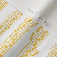 Smaller Scale Handwritten Sheet Music in Yellow Gold and White