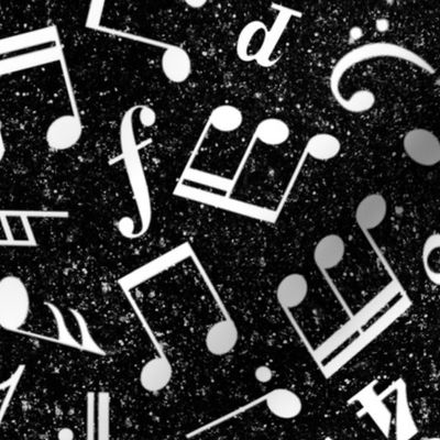 Large Scale Music Notes Black and White