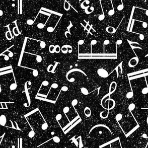 Medium Scale Music Notes Black and White