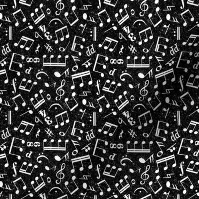 Small Scale Music Notes Black and White