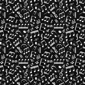 Small Scale Music Notes Black and White