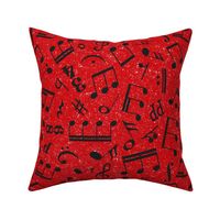 Large Scale Music Notes Red and Black