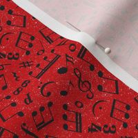 Small Scale Music Notes Red and Black