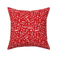Medium Scale Music Notes Red and White