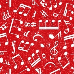 Medium Scale Music Notes Red and White