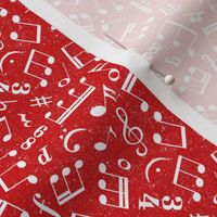 Small Scale Music Notes Red and White