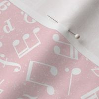 Medium Scale Music Notes Light Pink and White