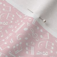 Small Scale Music Notes Light Pink and White