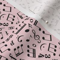 Small Scale Music Notes Light Pink and Black