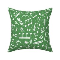 Large Scale Music Notes Green and White