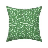 Medium Scale Music Notes Green and White