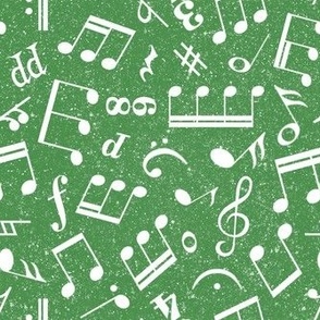 Medium Scale Music Notes Green and White