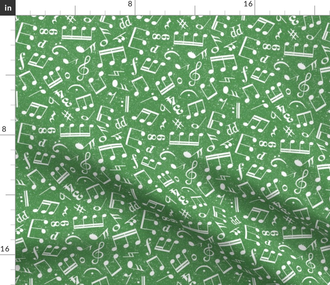 Medium Scale Music Notes Green and White