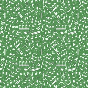 Small Scale Music Notes Green and White