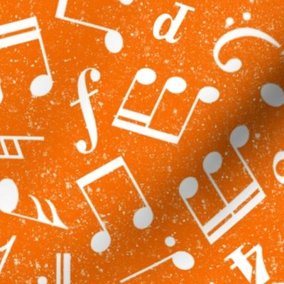 Large Scale Music Notes Orange and White