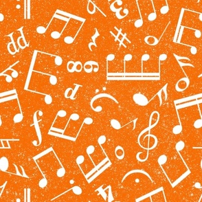 Large Scale Music Notes Orange and White