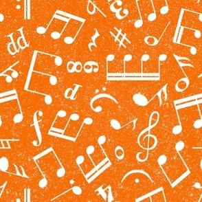 Medium Scale Music Notes Orange and White