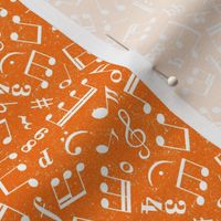 Small Scale Music Notes Orange and White