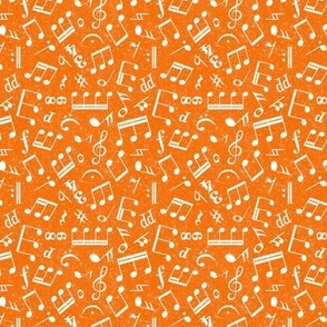 Small Scale Music Notes Orange and White