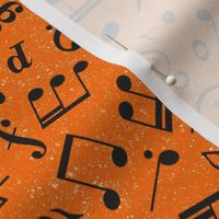 Medium Scale Music Notes Orange and Black