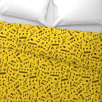 Large Scale Music Notes Yellow and Black