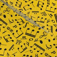 Medium Scale Music Notes Yellow and Black