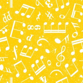 Large Scale Music Notes Yellow and White