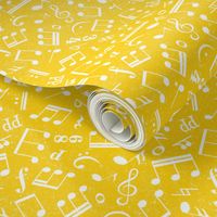 Medium Scale Music Notes Yellow and White