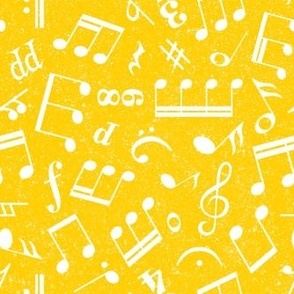 Medium Scale Music Notes Yellow and White