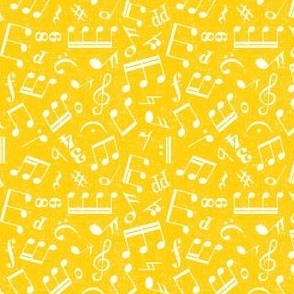 Small Scale Music Notes Yellow and White