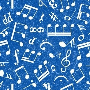 Medium Scale Music Notes Blue and White