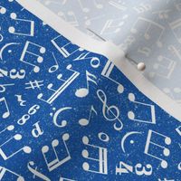 Small Scale Music Notes Blue and White