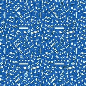 Small Scale Music Notes Blue and White